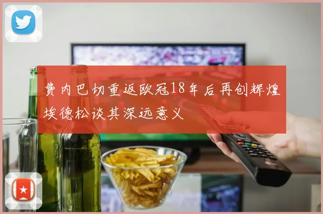 费内巴切重返欧冠18年后再创辉煌埃德松谈其深远意义